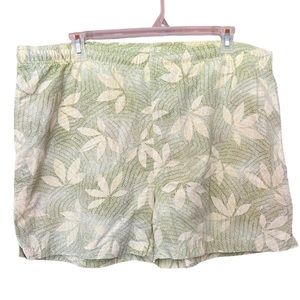 Men's Tommy Bahama Yellow & Green Tropical Botanical Print Swim Trunk Shorts L